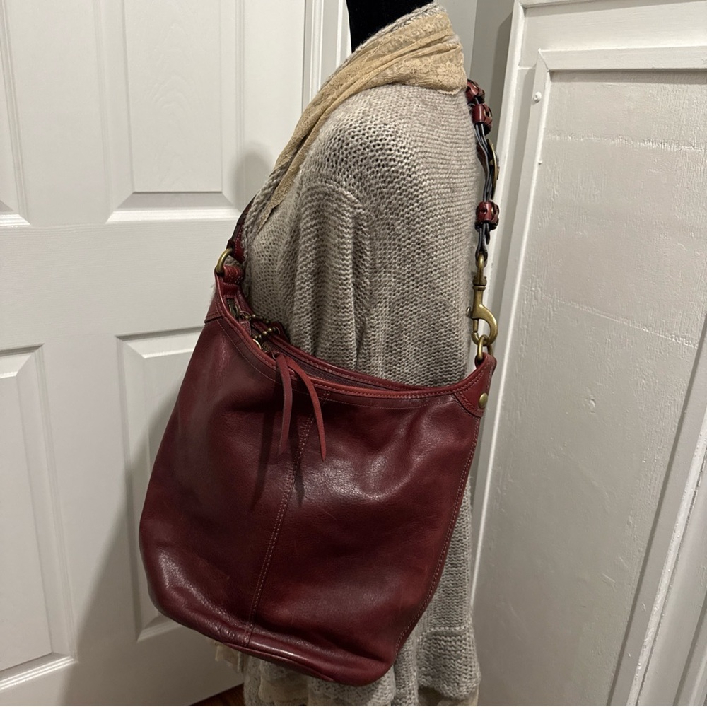 Coach Vintage Legacy Bleecker Tattersall Lg Leather Duffle 11423 Bordeaux Brass